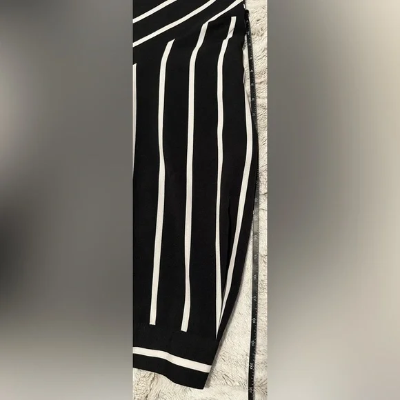 SHEIN Curve Black and White Striped Long Sleeve Button Down T-Shirt Dress - Picture 8 of 12